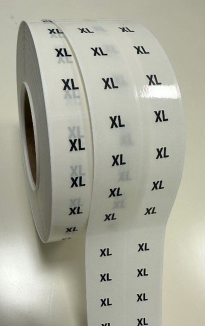Printed size tag